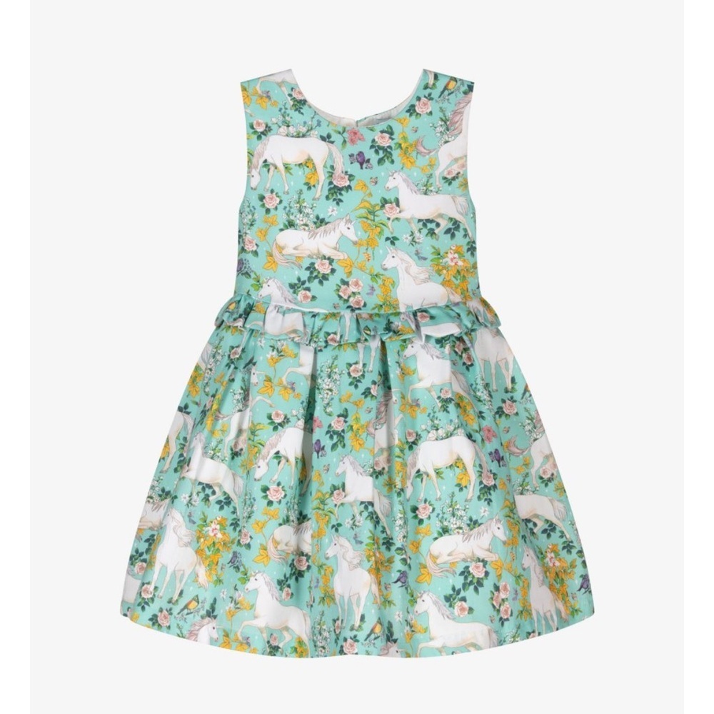 Tutto Piccolo GIRLS MINT GREEN COTTON DRESS